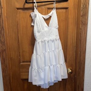 SHEIN Women’s White Lace Dress – Adjustable Straps – Back Bow